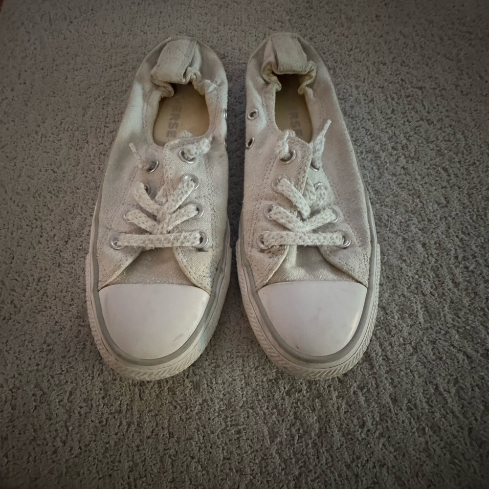 Kids White Canvas Shoes
